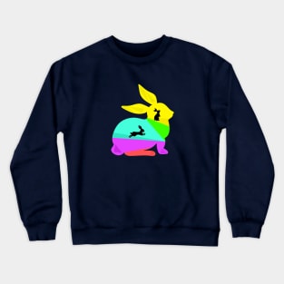 Colorful rabbit Crewneck Sweatshirt